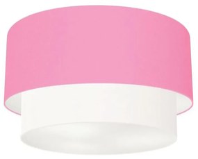 Plafon de Sobrepor Cilíndrico SP-3045 Cúpula Cor Rosa Bebê Branco