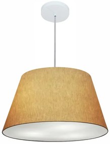 Lustre Pendente Cone Md-4248 Cúpula em Tecido 30/50x35cm Palha - Bivolt