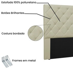 Cabeceira Cama Box Casal King 195cm Tânia Corano Bege - Sheep Estofados - Bege