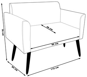 Conjunto Namoradeira e 2 Poltronas Decorativas Isabella Pés Palito Madeira Suede Verde G19 - Gran Belo
