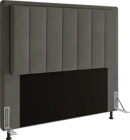 Cabeceira Casal King Cama Box 195cm  para Quarto Opala Suede M11 - D'Rossi - Grafite