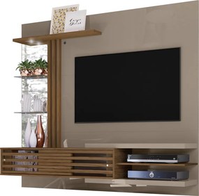 Painel TV 55 Pol 182cm Bancada Suspensa para Sala Romelli Fendi/Naturale M20 - D'Rossi