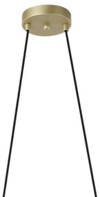 Pendente Cacau 98,5X14X13Cm 3Xg9 Dourado Fosco Vidro Branco - Bella Il...