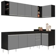 Armário de Cozinha Modulado de Canto Esquerdo 5 Peças CP52 Balcão sem