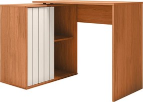 Escrivaninha Mesa Computador 140cm Tamires C01 - D'Rossi - Freijó/Off White