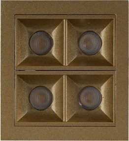 Plafon Led De Embutir Dourado 8W 36 2700K Pixel