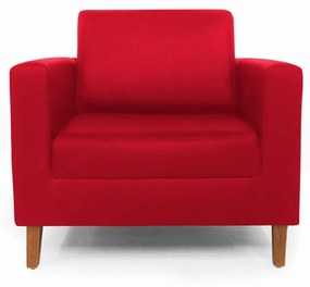 Poltrona Decorativa Gabriela Suede Vermelho