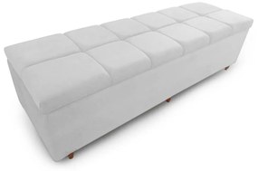 Calçadeira Baú Casal King 195cm Veneza Corano Branco - Sheep Estofados - Branco