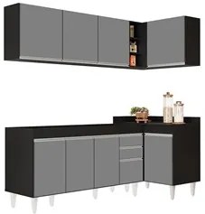 Armário de Cozinha Modulado de Canto Esquerdo 4 Peças CP49 Balcão sem