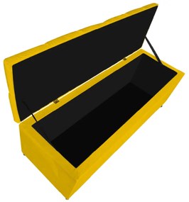 Calçadeira Estofada Liverpool 160 cm Queen Size Suede Amarelo - ADJ Decor