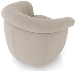 Poltrona Sala de Estar Pé Madeira Lykan Veludo Bege Z32     - Mpozenat