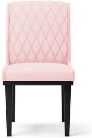 Cadeira Sala de Jantar Base Madeira Preto Kit 4 Sofia Suede Azul Marinho D03 - D'Rossi - Rosa Bebê