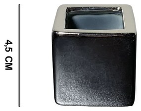Vaso em Cerâmica Prata 4,5cm - D'Rossi