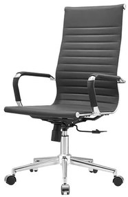 Cadeira Manhattan Presidente Courino Preto Base Cromada - 73526 Sun House