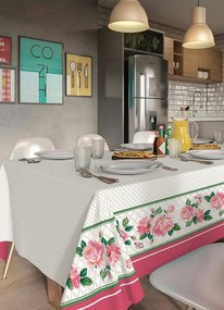 Toalha de Mesa Retangular Rosas 140x210 Cm