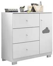 Cômoda Infantil 1 Porta e 3 Gavetas Ane Branco - Phoenix