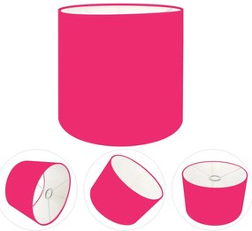Cúpula Abajur Cilíndrica Cp-8008 Ø20x25cm Rosa Pink