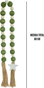 Colar Decorativo Estrela Branco e Verde 80 cm F04 - D'Rossi