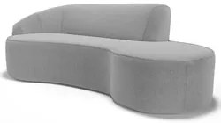 Sofá Living  4 Lugares 280cm Braço Esquerdo Mozart D06 Bouclê Cinza -