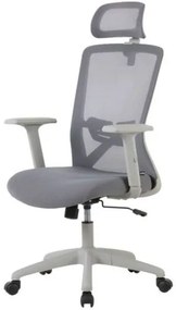 Cadeira Office Dallas Tela Mesh Cinza com Apoio de Cabeça e Base Cinza - 74524 Sun House