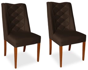 Kit 2 Cadeiras de Jantar Micheli Suede Marrom