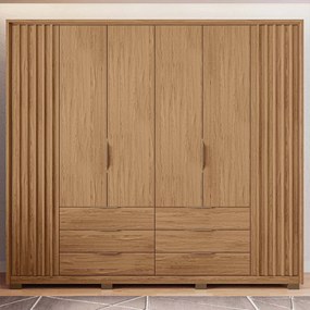 Guarda Roupa Essence Casal Ripado 6 Portas de Bater 6 Gavetas MDP Buriti G11 - Gran Belo