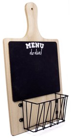 Porta Objeto de Madeira Tábua Menu do Dia 40x24x8 cm - D'Rossi