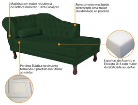 Recamier Diana 160cm Lado Direito Suede Verde - ADJ Decor