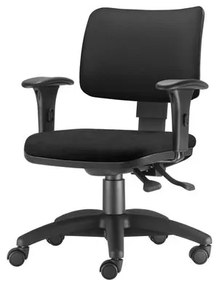 Cadeira Zip Assento Crepe Preto Base Rodizio em Nylon Arcada - 54454 Sun House