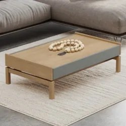 Mesa de Centro Para Sala 100cm Soleil Oak/Cinza F07 - Mpozenat