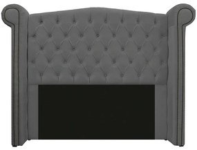 Kit Cabeceira e Calçadeira Veneza 195 cm King Size Suede Cinza - ADJ Decor