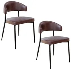 Cadeira de Jantar Estofada Kit 2 Chloe M25 Sintético Café - Mpozenato
