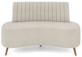 Sofá 2 Lugares Living 160cm Pé Palito Maraú Bouclê K01 - D'Rossi - Bege