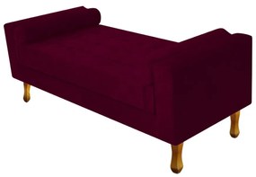 Recamier Félix Casal 140cm Suede Bordô - ADJ Decor