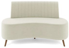 Sofá Living Decorativo 2 Lugares 1,35M Katara Bege Claro Veludo G33 - Gran Belo