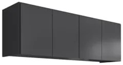 Armário de Cozinha Aéreo 118cm 4 Portas Monna Grafite Z34 - Mpozen