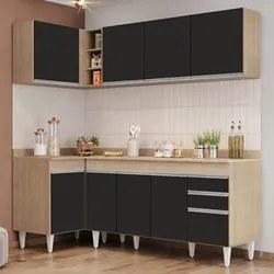 Armário de Cozinha Modulado de Canto Direito 4 Peças CP41 Balcão com T