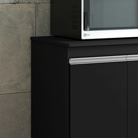 Balcão Cozinha com Tampo 100cm 3 Gavetas Leticia Preto A01 - D'Rossi