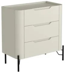 Mesa Cabeceira Quarto 68cm 3 Gavetas Blen Luna/Preto I06 - Mpozenato