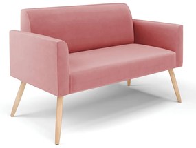 Sofá Namoradeira Pés Palito Natural Marisa Suede D03 - D'Rossi - Rose