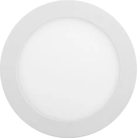 Plafon Led De Sobrepor Redondo Branco 12W Moldura - LED BRANCO QUENTE (3000K)