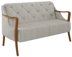 Poltrona Namoradeira 2 Lugares 135cm Capitonê Lapa Z32 Linho Cru - Mpo