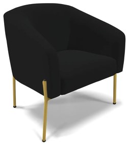 Namoradeira e 2 Poltronas Pé de Ferro Dourado Stella Linho D03 - D'Rossi - A79 Preto