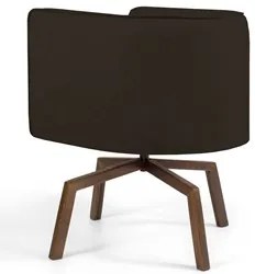 Poltrona Decorativa Giratória Base Ka Madeira Betina C-34 Corano Marro