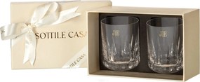 Conjunto 2 Copos de Cristal Mozart p/ Whisky On the Rocks 300ml Lapidado 59 c/ Caixa de Presente