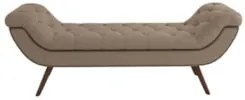 Puff Recamier Calçadeira 160cm Pés Palito Madeira Vêneto Z37 Linho Beg