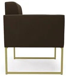 Poltrona Base Industrial Dourado Kit 2 Ana Suede Marrom - Ibiza