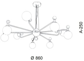 Pendente Redondo Detalhe Madeira Ø86X25Cm Metal E Globo Ø10Cm 09Xg9 |O... (LUNA, FOSCO (BRANCO))
