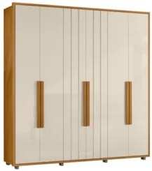 Guarda Roupa Casal 230cm Com 6 Portas Barok Off/Cinamomo Z10 - Mpozena