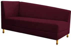 Recamier Valéria 185cm Lado Direito Suede Bordô - ADJ Decor
